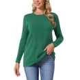 thumbnail image 1 of INSPIRE CHIC Women's Fall Winter Cozy Cable Knit Sweater Pullover Ribbed Loose Fit Casual Crewneck Top S Green, 1 of 6