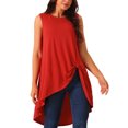 thumbnail image 1 of INSPIRE CHIC Women's High Low Hem Sleeveless Tunic Top Crewneck Dressy Casual Shirts, 1 of 5