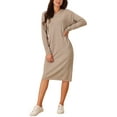 thumbnail image 1 of INSPIRE CHIC Women's Hoodie Dress Casual Pullover Sweater Long Sleeve Sweatshirts Midi Dress with Pocket, 1 of 4