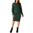 thumbnail image 1 of INSPIRE CHIC Women's Long Batwing Sleeve Sweater Dress Cable Knit Chunky Bodycon Pullover Mini Dresses, 1 of 4