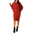 thumbnail image 1 of INSPIRE CHIC Women's Long Batwing Sleeve Sweater Dress Cable Knit Chunky Bodycon Pullover Mini Dresses, 1 of 4