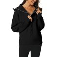 thumbnail image 1 of INSPIRE CHIC Women 's Long Sleeve Half Zip V Neck Collar Ribbed Knitted Sweaters Jumper Top XL Black, 1 of 6