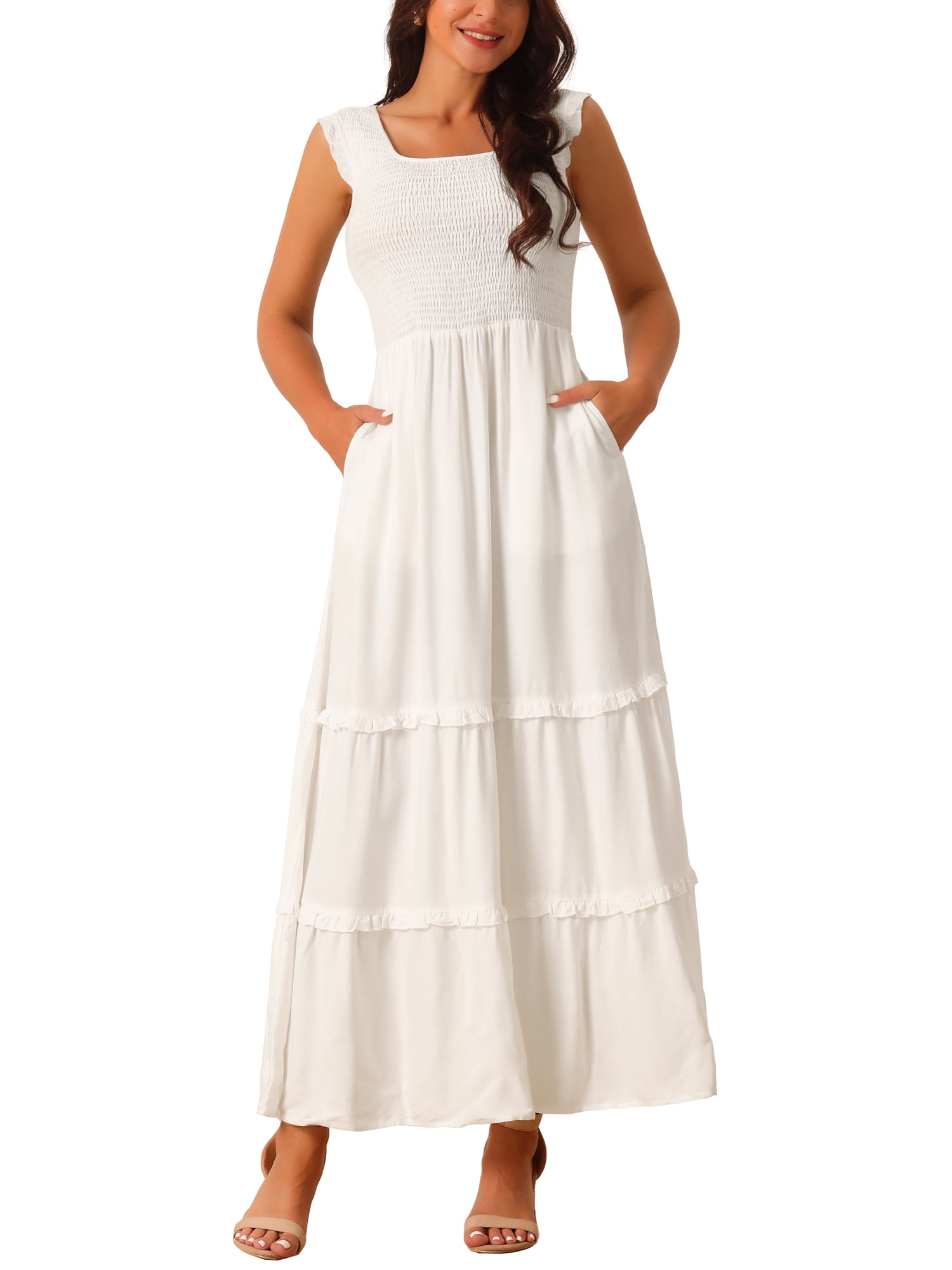 INSPIRE CHIC Women's Sleeveless Summer Dress Scoop Neck