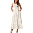 thumbnail image 1 of INSPIRE CHIC Women's Sleeveless Summer Dress Scoop Neck Casual Maxi Dress with Pockets S White, 1 of 4