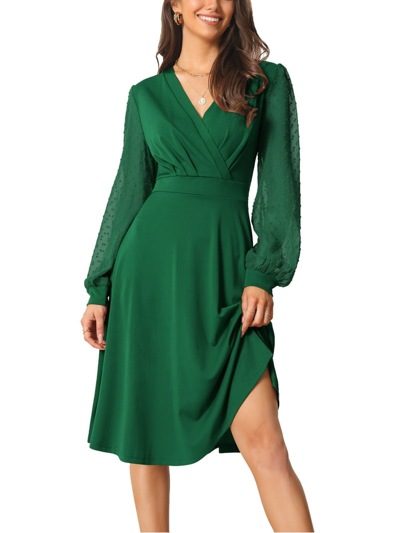 strapless long green dress Milla Women's Strapless Puffy Midi Tulle Dress