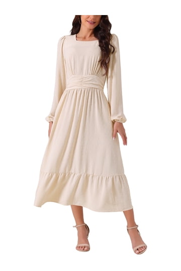 knee length dresses for ladies Just Feels Right Off White Floral Maxi Dress, Large - The Mint Julep Boutique