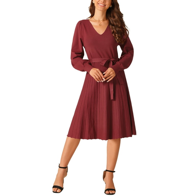 Fashion Long Sleeve O-Neck Tie Knit Dress Fashion Long Sleeve O-Neck Tie Knit Dress
