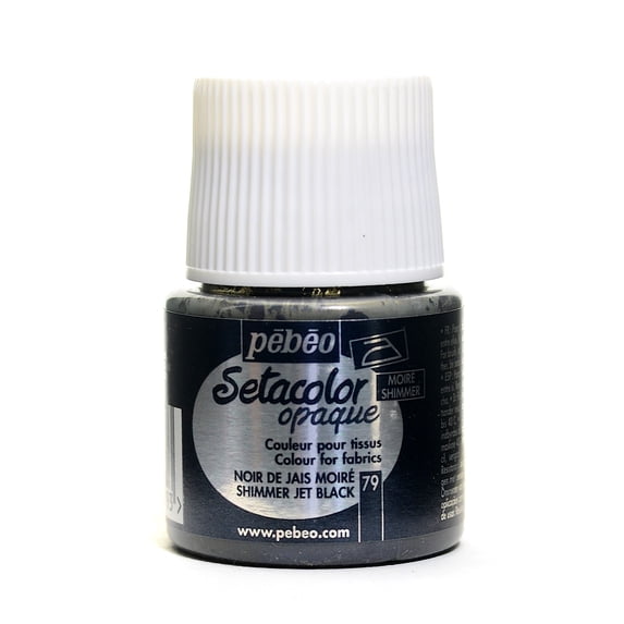 Setacolor Opaque Fabric Paint shimmer jet black, 45 ml (pack of 3)