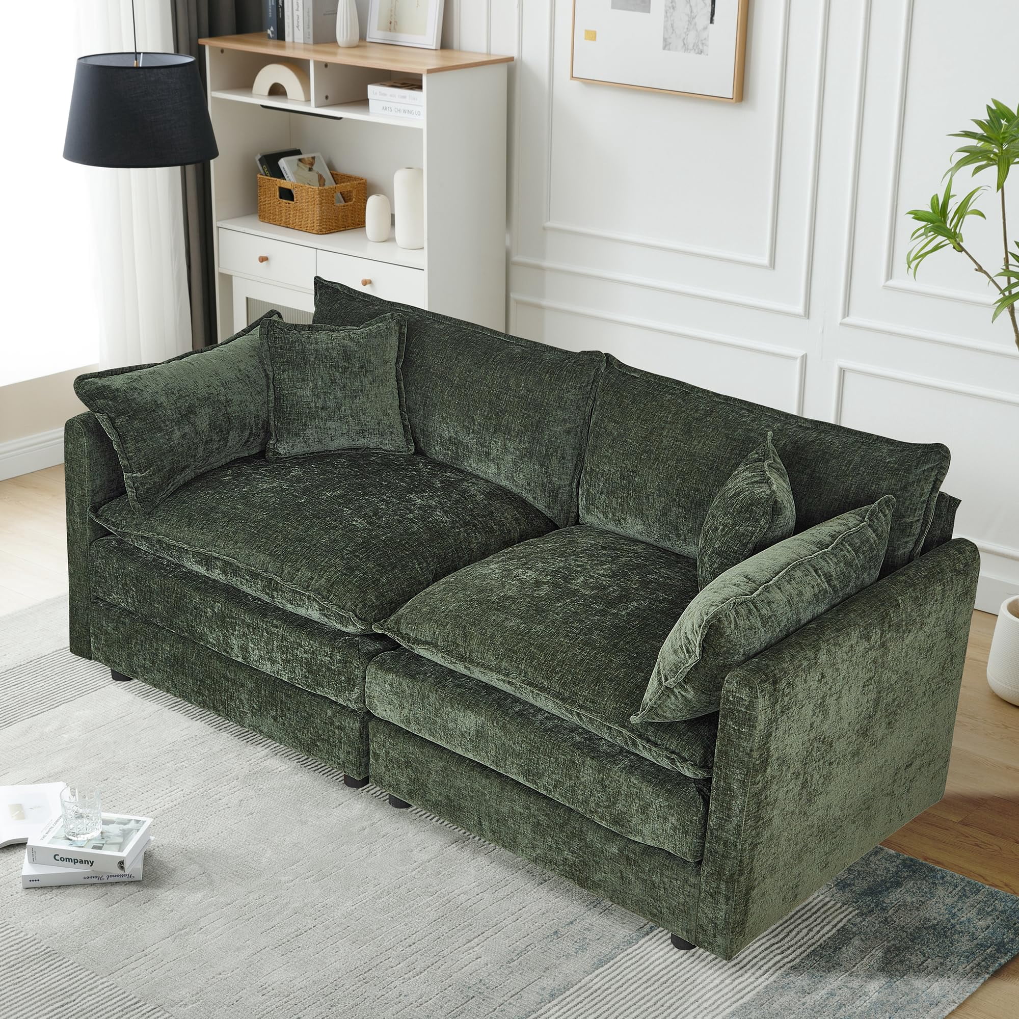Setawix Chenille Loveseat Sofa Couch with Deep Seat,Large 2 Seater