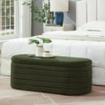 thumbnail image 1 of Setawix Teddy Green Storage Bench for Bedroom End of Bed,Channel Tufted Oval Storage Bench,43" Long Sherpa Entryway Seating Bench with Storage Rounded Ottoman for Living Room (43" Teddy Green), 1 of 14