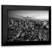 Setboun, Michel 14x12 Black Modern Framed Museum Art Print Titled - Manhattan Skyline with the Empire State Building, NYC