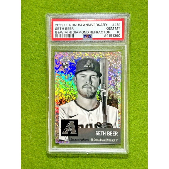 Seth Beer PSA 10 POP 1 DIAMOND REFRACTOR ROOKIE CARD SP RC 2022 Platinum POP 1/1