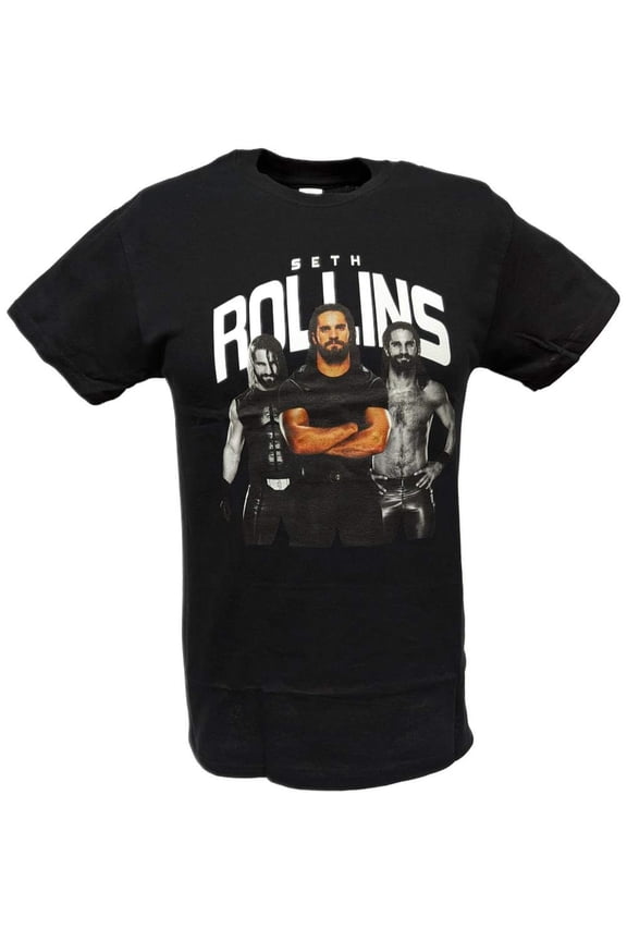 Seth Rollins 3 Pose Mens Black T-shirt