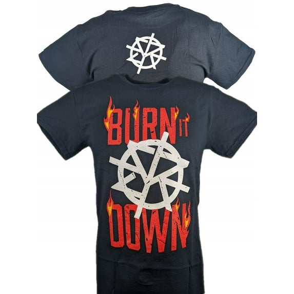 Seth Rollins Burn It Down Mens Black T-shirt S