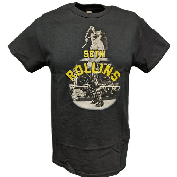 Seth Rollins In Ring WWE Mens Black T-shirt S