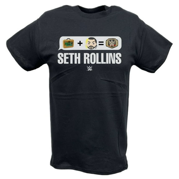 Seth Rollins Money In The Bank Emoji WWE Mens Black T-shirt 4XL