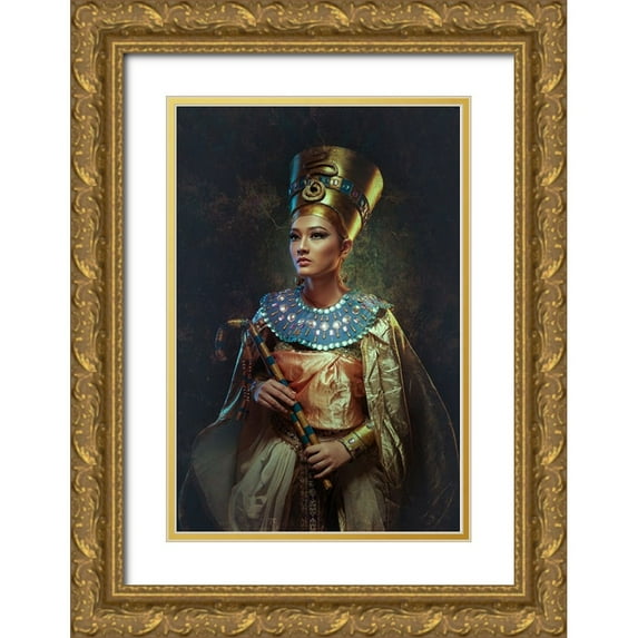 Setiadi, Ajar 17x24 Gold Ornate Wood Framed with Double Matting Museum Art Print Titled - the Nefertiti
