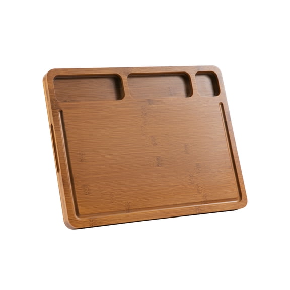 Setkolu Cutting Board for Kitchen,Thickened Bamboo Cutting Board with Juice Groove, Large Butcher Block with Handle,Wooden Charcuterie Chopping Board for Prep & Serving Tray, 16.93" x 12.99" x0.98"