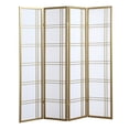 thumbnail image 1 of , Seto 4-Panel Room Divider Screen, Gold, Gold ,Wood+Paper , Seto 4-Panel Room Divider Screen, Gold, 1 of 4