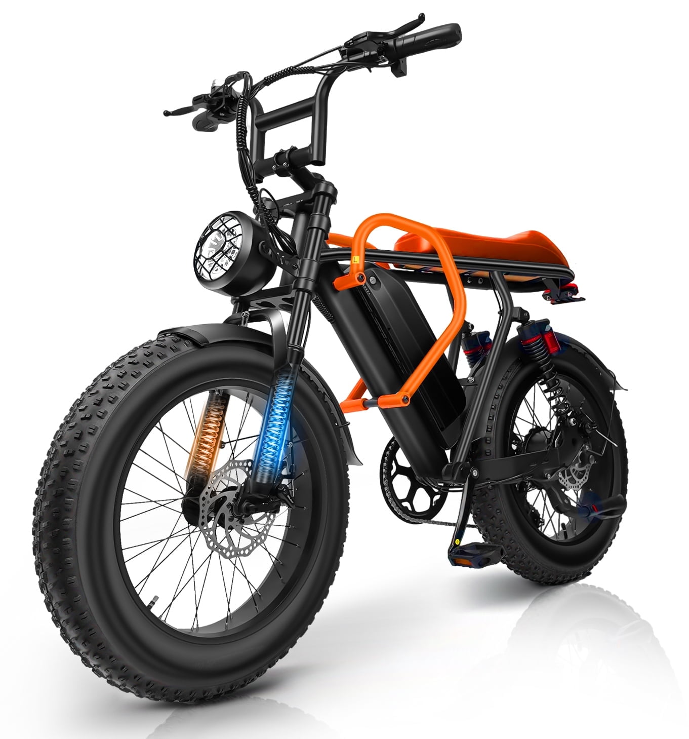 Setohet 73D Peak 1500W Electric Bike, 20" Fat Tire E-Mountain Bikes, 48V 20Ah 30MPH Ebike for Adults Full Suspension UL2849