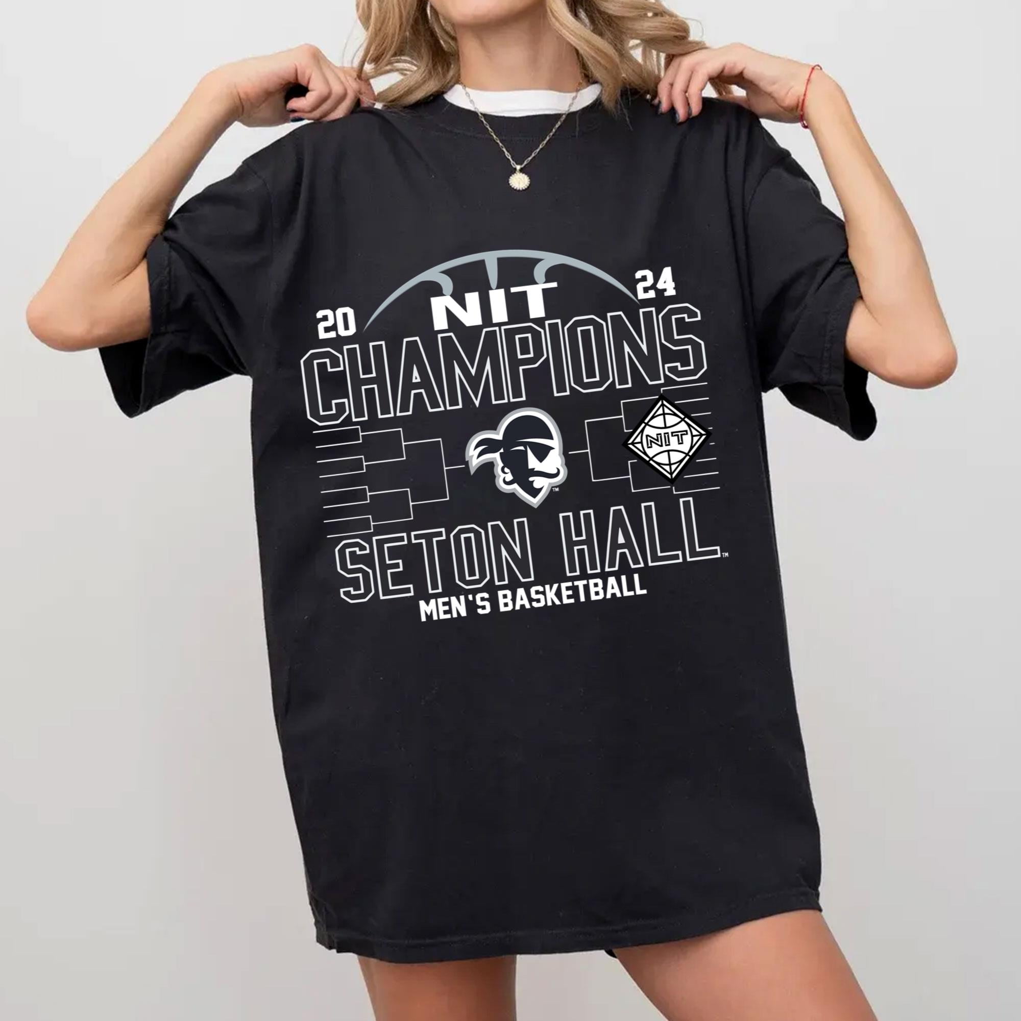 Seton Hall Pirates 2024 Ncaa Mens Basketball Nit Champions Tshirt