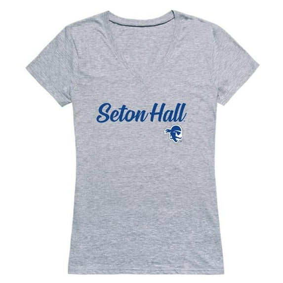 Seton Hall University Womens Script T-Shirt, Heather Gray - Small