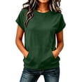 thumbnail image 1 of Setooff Women's Casual Solid Short Sleeve Hoodless Sweatshirt Loose Front Pocket Top plus size tops shirts for women, 1 of 7