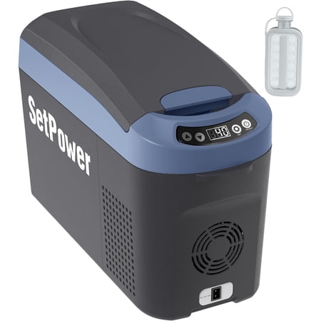 Setpower AB15 12 Volt Refrigerator,16 Quart(15L) Electric Cooler,Portable Car Refrigerator RV Fridge,12v Cooler for Camping,Travel,RV,Vehicles,MPV,SUV,Van;3-Year Warranty (Blue)