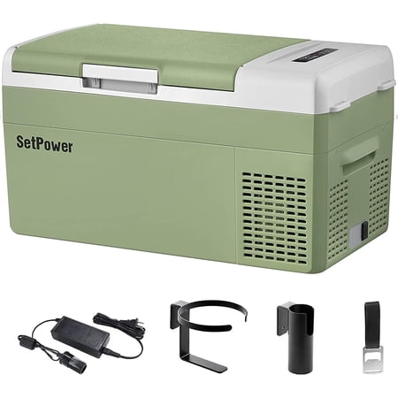 Setpower FC20 12V Portable Refrigerator, 21 Quart, Green, for Car, RV, Truck, Home and Outdoor Use