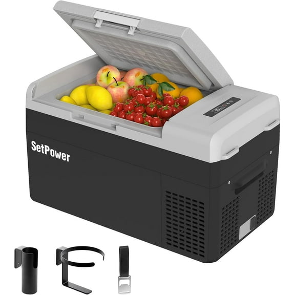 Setpower FC20 Portable Refrigerator, Black, 21 Quart, 12V