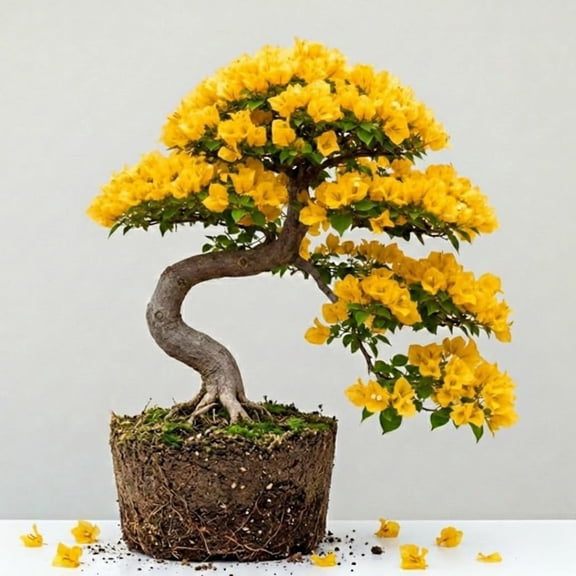 Sets 3 Climbing Bougainvillea Plants Live for Full Sun Trellis Tree, Shrub or Vine Bougainvillea Vibrant Bloom, Very Hardy, 5-9" Tall, Bright Yellow Orange