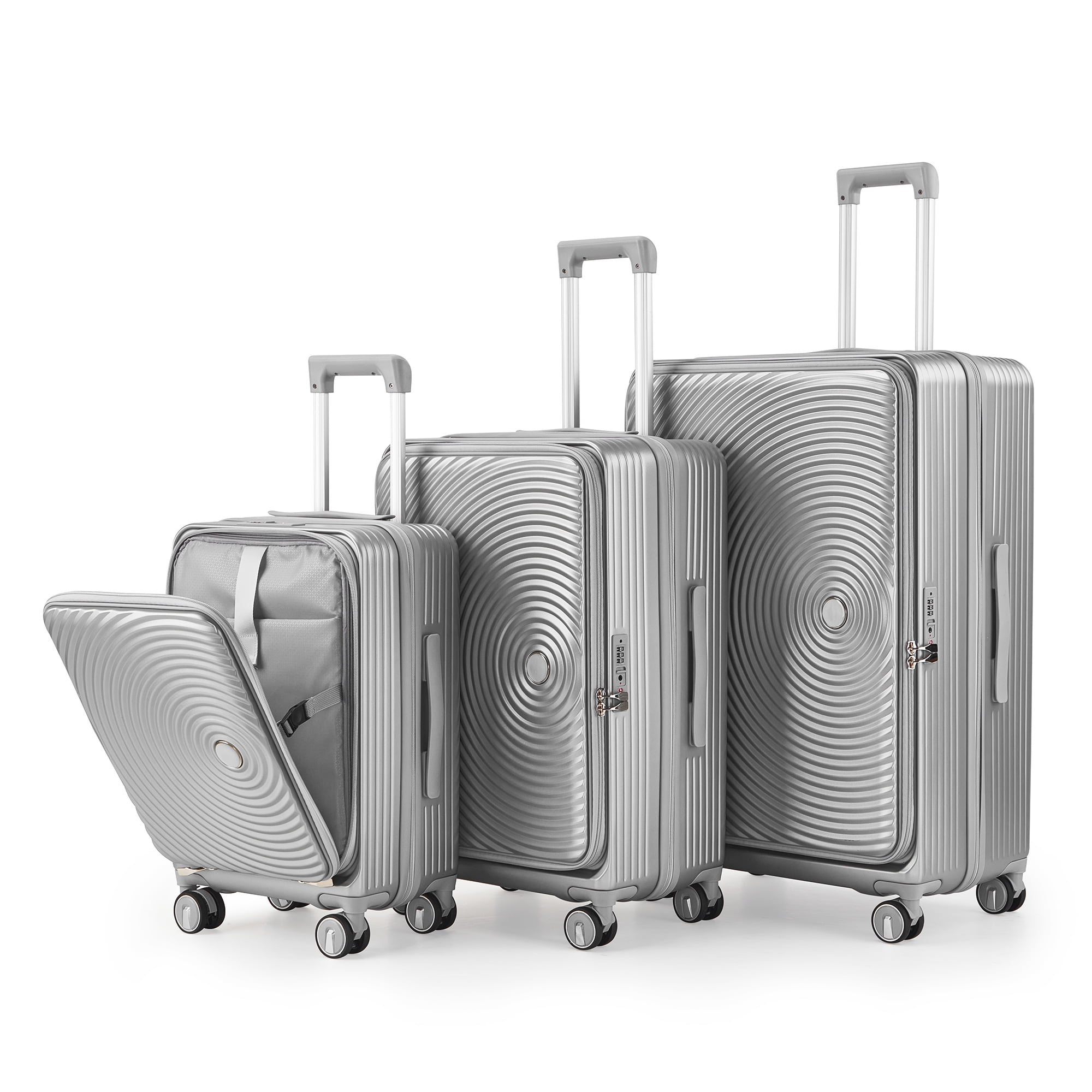 Sets of 3 Piece Luggage (20/24/28), Expandable Carry On Luggage with TSA Lock Airline Approved, 100% PC Hard Shell and Lightweight Suitcase with Front Pocket and Spinner Wheels