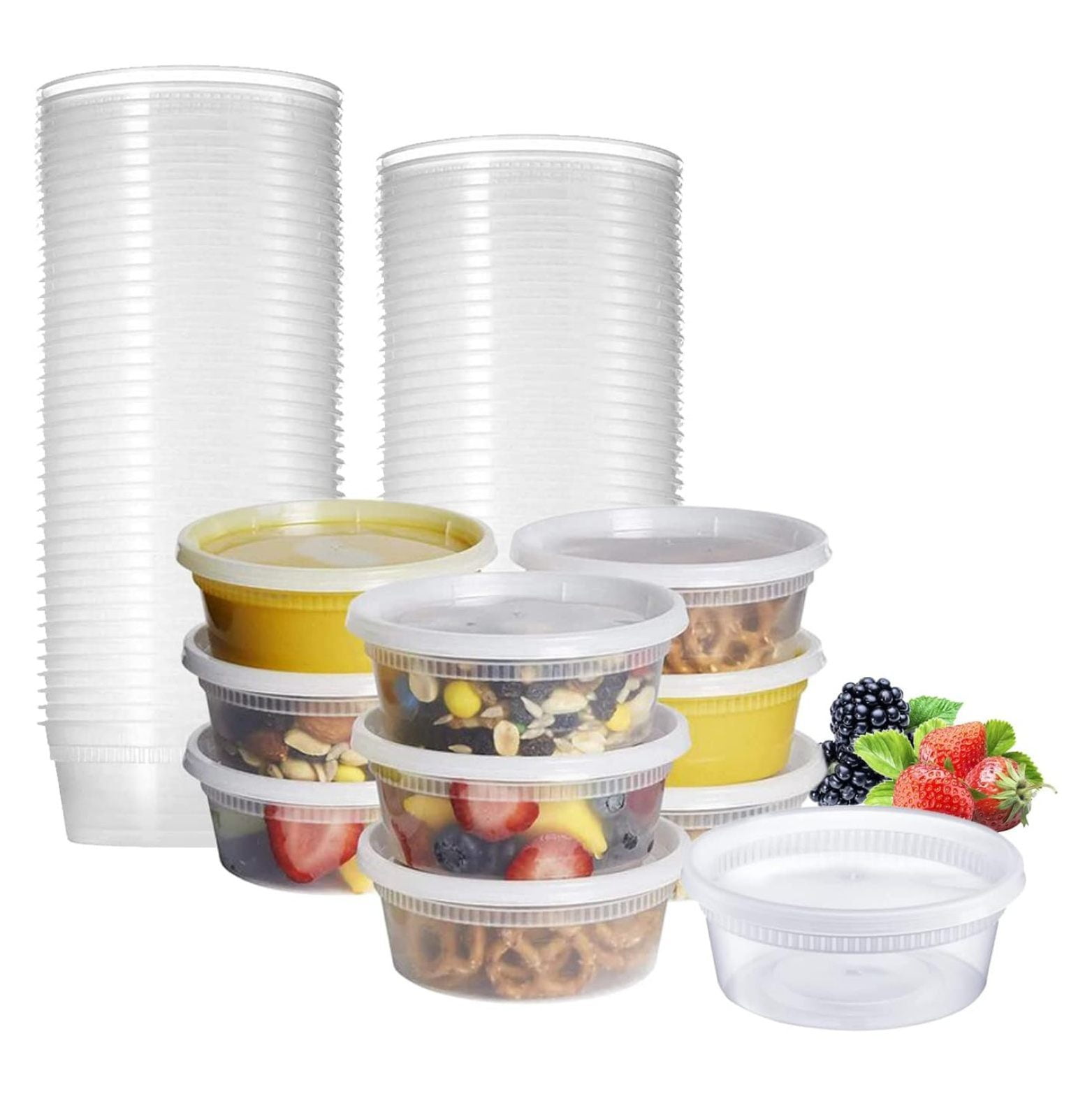 Sets Oz Plastic Deli Food Storage Containers With Airtight Lids