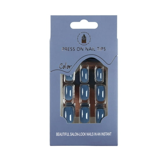 Sets - Color No Glue 24 Pcs OnNails Medium Multicolor Short Squoval Peel & Easy Apply for Hassle- Removal