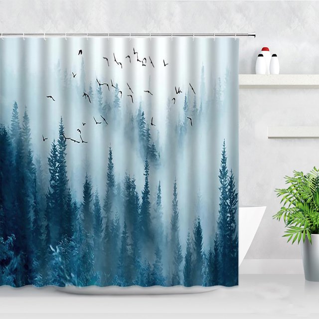 Sets Curtain Bathroom Waterproof Decor Home Modern Style Nordic ...