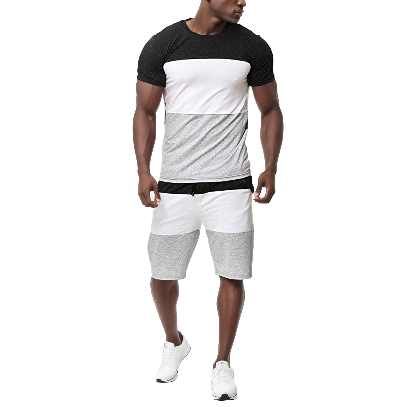 Sets Summer Piece Short Casual 2 Mens Outfit Set Thin Sleeve Sport ...