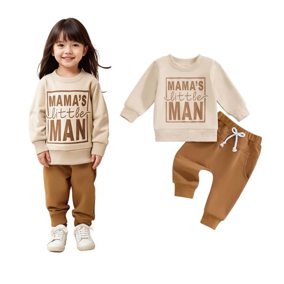 Sets for Girls Long Sleeve Crewneck Printed Sweatshirt and Jogger Sweatpants 2 Pcs Winter Clothes Girl Clothes Size 6-12 Months Boys Girls Fashion