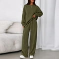 thumbnail image 1 of Sets for Women 2 Piece Lounge Sets Long Sleeve Sweatshirt and Pants Cozy Loungewear with Pockets Army Green L, 1 of 6