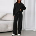 thumbnail image 1 of Sets for Women 2 Piece Lounge Sets Long Sleeve Sweatshirt and Pants Cozy Loungewear with Pockets Black L, 1 of 6