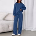 thumbnail image 1 of Sets for Women 2 Piece Lounge Sets Long Sleeve Sweatshirt and Pants Cozy Loungewear with Pockets Blue 2XL, 1 of 5
