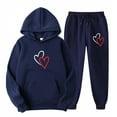 thumbnail image 1 of Sets for Women Clothing Two Piece Long Sleeve Hoodies Tops Pants Jogger Sweatsuit Cotton Sweatshirt Sweatpant Sweatsuit (Black XL), 1 of 2