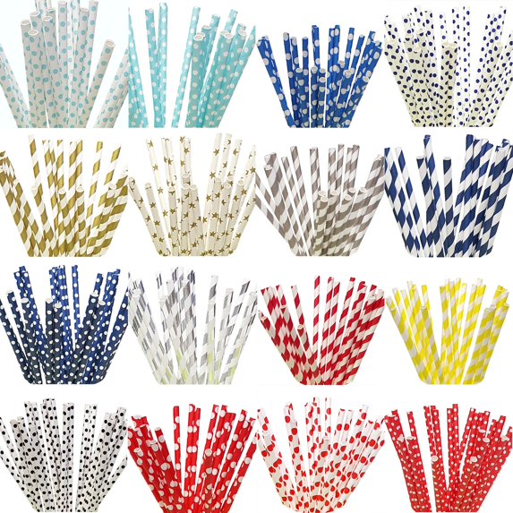 Sets of 100 Paper Straws Great for Birthday Wedding Baby Shower Party etc.