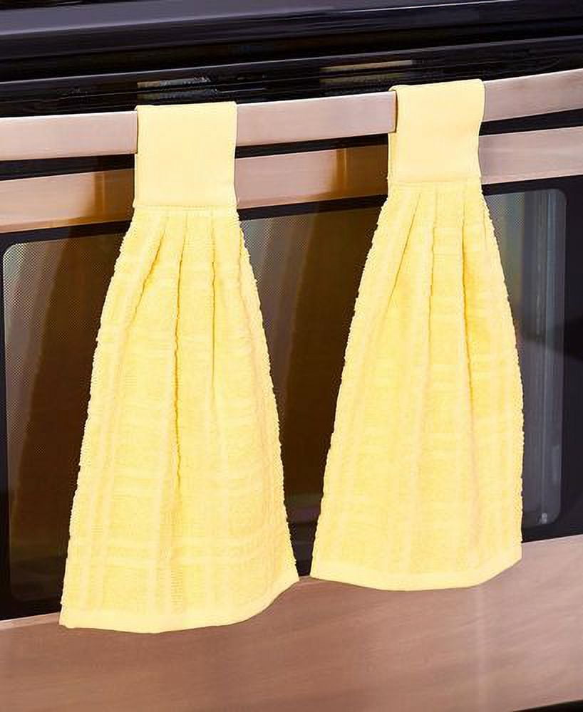 Sets of 2 Pastel Hanging Kitchen TowelsYellow