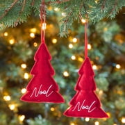Plush Tree Ornaments Set of 2