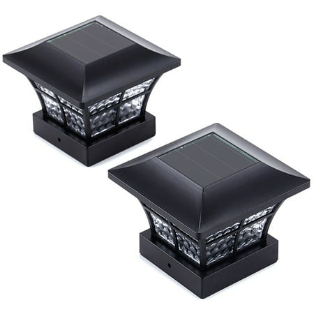 Sets of 2 Solar Post Cap Lights - Lantern