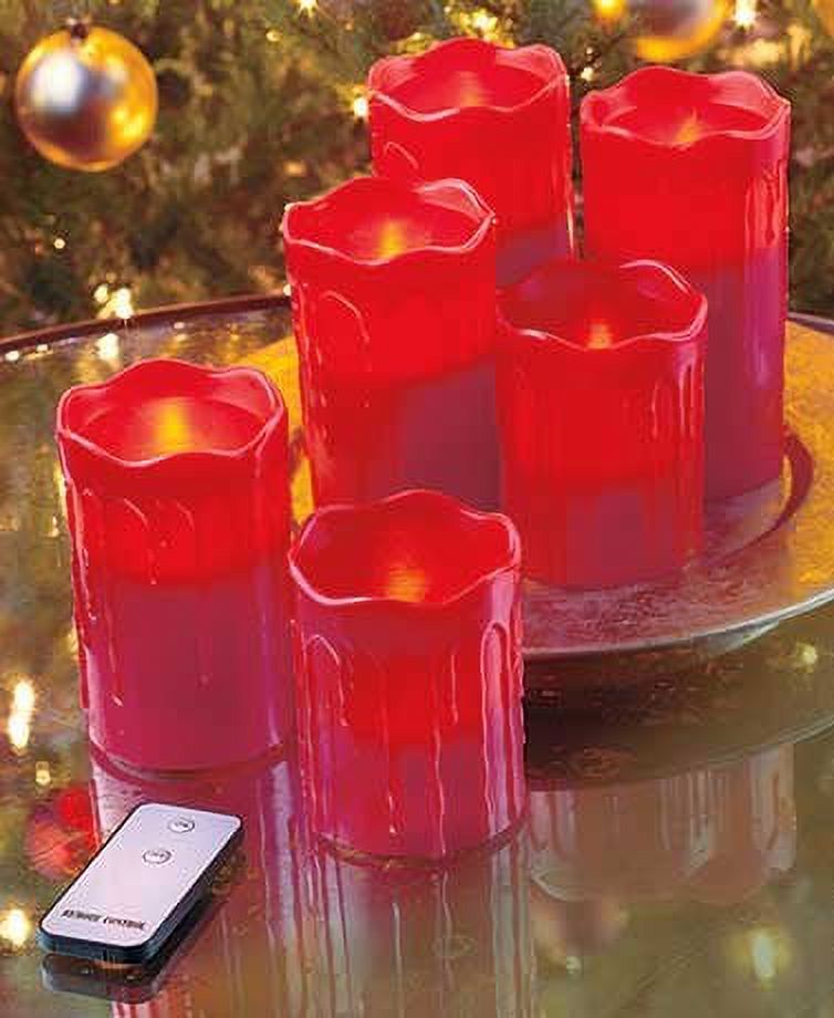 Sets of 6 Remote Control LED Candles Red