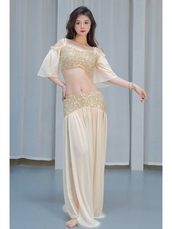 Sets of Belly Dance Costumes Sequined Bead Retro Dresses