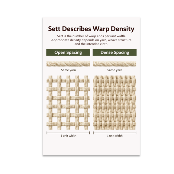 Sett Describes Warp Density - Weaving and Textile Structure Enthusiast - 13x19 Poster Print