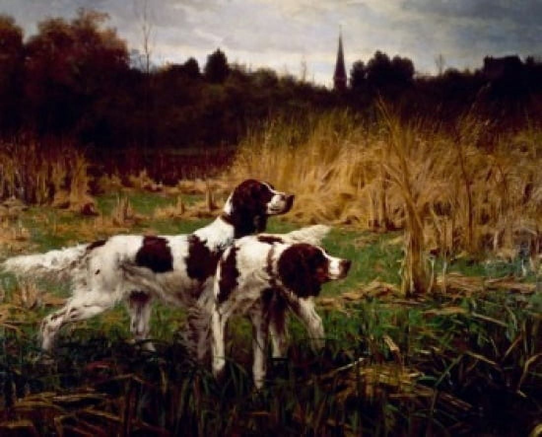Setters Afield Autumn by Percival Leonard Rosseau (1859-1937) Canvas Art - Percival Leonard Rosseau (24 x 36)