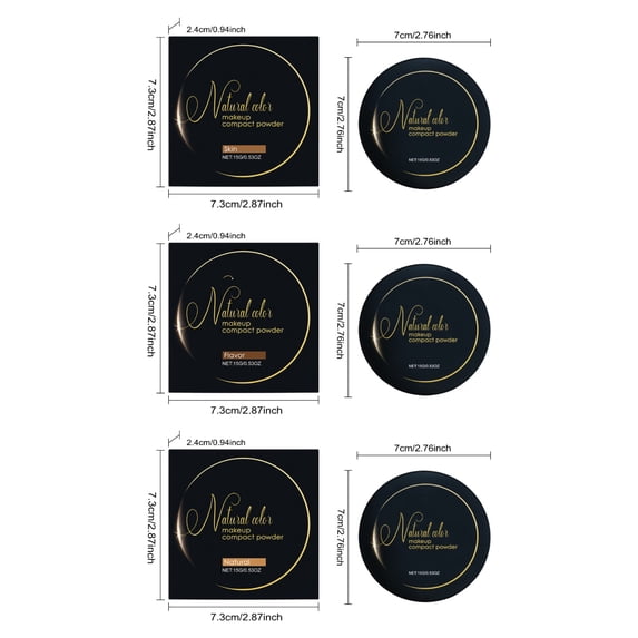 Setting Powder Compact 15g with Puff, Oil Control Pressed Powder, Matte Long Lasting Powder, Lightweight Finishing Powder, Makeup Setting Powder